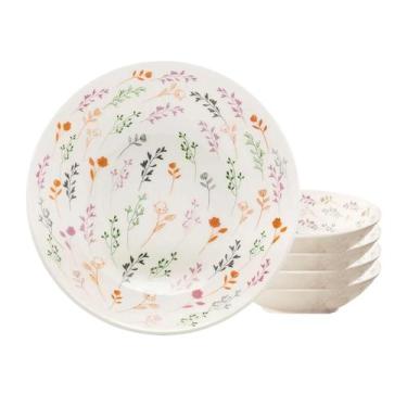 Imagem de Jogo De Pratos Fundo Kit 4Pcs Cerâmica 20,5Cm Oxford Jardim