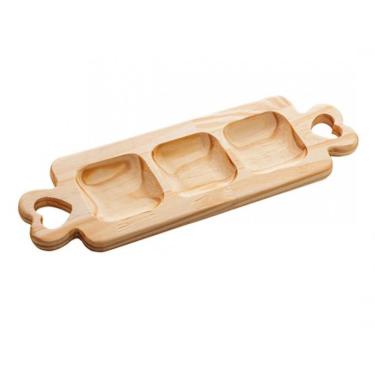 Imagem de Petisqueira de Madeira Pinus 40cm com Alça Coração - Woodart