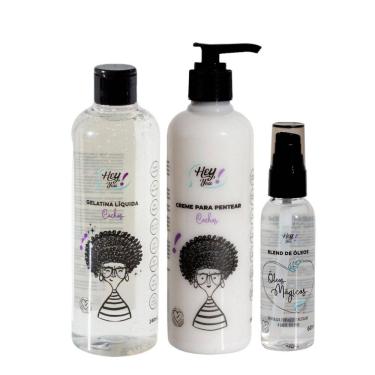 Imagem de Kit Cachos Creme Pentear Gelatina E Blend De Óleos - Hey You