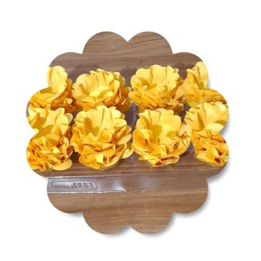 Imagem de Forminhas para Doces, 80 Peças Decorativas em Formato de Flor para Festas, Casamentos e Aniversários (Amarela)