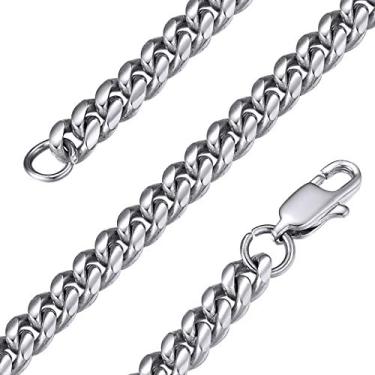 Imagem de Joia GoldChic clássica masculina grossa Miami Cuban/corrente Figaro em aço inoxidável 316l/banhado a ouro 18K/banhado a preto, 3 mm/6 mm/9mm/10 mm/12 mm/14 mm de largura, 14 a 30 polegadas de comprimento