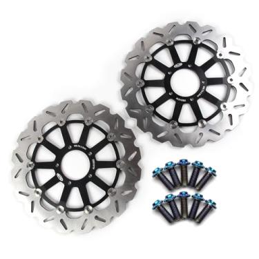 Imagem de Arashi Discos de freio dianteiros rotores com parafusos de montagem para Ducati MONSTER 1200 ABS 2014-2021, 1200 MULTISTRADA ABS 2010-2017, ENDURO 2016-2018, peças de reposição de motocicleta