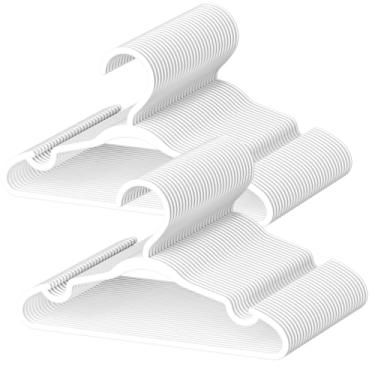 Imagem de Pacote com 60 cabides para bebês – cabides de plástico ultrafinos antiderrapantes de 31 cm para armário e berçário, ideais para roupas de recém-nascidos, bebês, crianças e crianças (calças, casacos