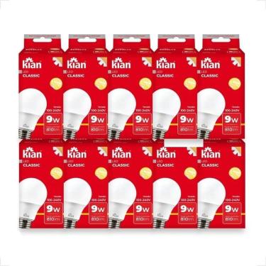 Imagem de Kit 10 Lâmpada Led 9W Bulbo Branco Frio 6500K Marca Kian Luz