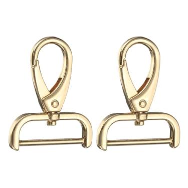 Imagem de Generic 2 peças de gancho de pressão destacável fecho giratório 3,8 cm anel D com gancho giratório de garra de lagosta gancho para alça de bolsa, porta-chaves, bolsa faça você mesmo, ouro