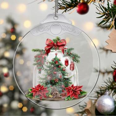 Imagem de Enfeites de Natal, árvore de cristal, enfeites de árvore de Natal feitos à mão, decoração de carro e casa - presentes de Natal, decoração de artesanato em acrílico, ideias de troca de presentes para