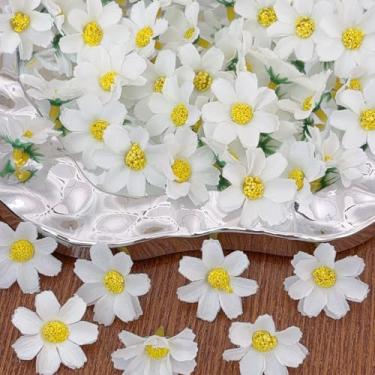 Imagem de 50 peças de mini cabeças de girassol de seda artificial tecido margarida floral para decoração de casa, decoração de casamento, flores gerbera, noiva segurando flores, decoração de arte de artesanato