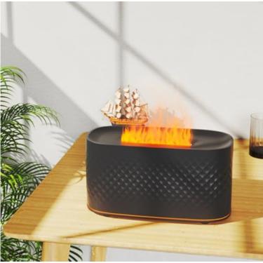 Imagem de Difusor de chama para óleos essenciais, difusores de aroma ultrassônico de 160 ml com névoa fria, difusor de aromaterapia com proteção de desligamento automático, umidificador pequeno para casa