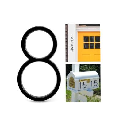 Imagem de Número de casa de 12,7 cm - Número de endereço de metal flutuante de liga de zinco à prova d'água com kits - Placas de endereço para decoração de casa, caixa de correio, quintal, portão de garagem e