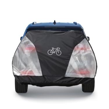 Imagem de BougeRV Capa de bicicleta de engate 2.0 para transporte em rack, capa de bicicleta 3-4 com visibilidade de luz traseira para SUV/RV/caminhão, para viagem/exterior/casa e fácil armazenamento com uma
