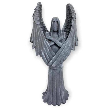 Imagem de Castiçal Anjo Negro Fêmea Ou Macho Resina 25Cm-Selecione Cor