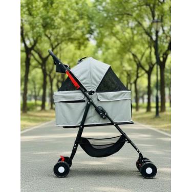 Imagem de Carrinho de Passeio Pet Animal de Estimação Cachorro Gato 15kg Porta C