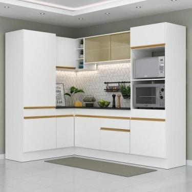 Imagem de Cozinha Completa De Canto Mp2084 Com Armário E Balcão Branca - MULTIMO