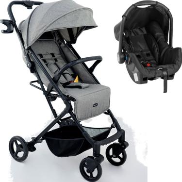 Imagem de Carrinho de Bebe Galzerano Kira com Bebe Conforto Cinza