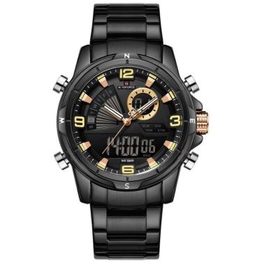 Imagem de Relógio De Pulso Eletrônico Quartzo Design Luminoso à Prova D´agua Esportivo Preto Rose