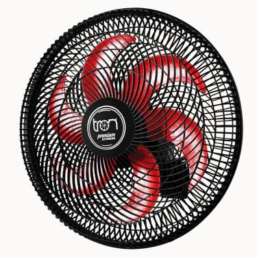 Imagem de Ventilador Maggie Parede Preto Oscilante 220V Pás Vermelho