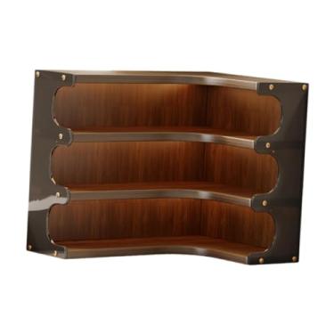 Imagem de IEUDNS Organizador de canto para mesa, suporte para copos de água, organizador de para cozinha, Marrom