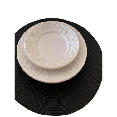 Imagem de 4 Unidades Redondo Jantar Para Mesa Posta Descanso De Prato(Preto)