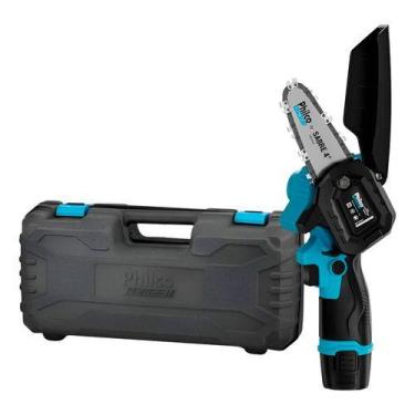 Imagem de Mini Motosserra Force PMM124 Bateria 12V Sabre 4 Pol 7 Acessórios Phil