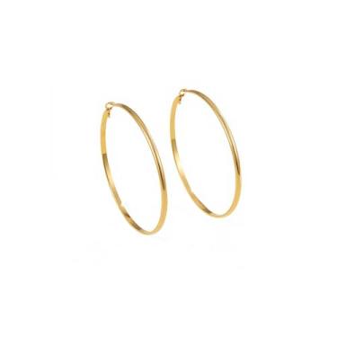 Imagem de Brincos de argola grandes delicados para mulheres e homens, de aço inoxidável, minimalista, banhado a ouro 18 K, círculo, redondo, brincos, pingentes, leves, modernos, joias, aniversário, 40 mm, 50 mm