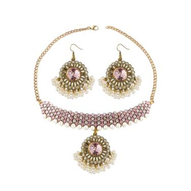 Imagem de Bollywood Indiano Conjunto de Joias para Mulheres Imitação Cristal Étnico Punk Gargantilha Brincos Pendentes Festival Diwali Joias Boho Tradicionais para Casamento Noiva Prom Wear