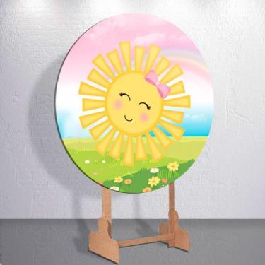 Imagem de Capas p/ Festa Infantil Sol Manhã Feliz Painel Redondo Grande ou Mini 