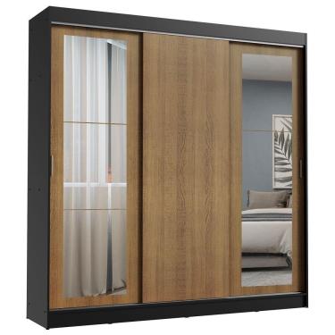 Imagem de Guarda Roupa Casal 3 Portas Correr Espelhos 3 Gavetas Madesa