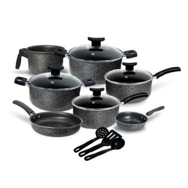 Imagem de Conjunto Jogo de Panelas Teflon Viena10 Pçs Antiaderente Tampa de Vidr