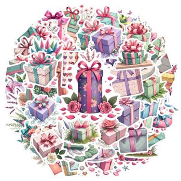 Imagem de 100 peças de presente de celebração fita laço adesivos decorativos para laptop motocicleta bagagem telefone laptop bagagem scrapbook diário adesivo