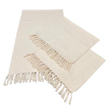 Imagem de Tapete de Cozinha, Passadeira Estilo com Franjas Kit Passadeira para Cozinha de Tear 3 Peças，Elegante e Refinado(Cru)