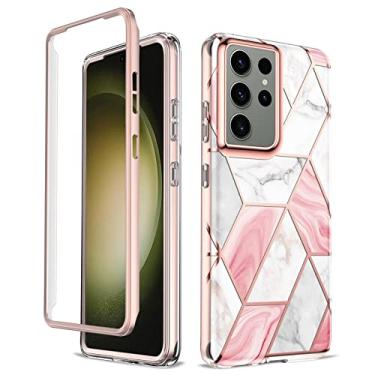 Imagem de Asuwish Capa de celular para Samsung Galaxy S24 Ultra 5G capa de celular híbrida luxuosa linda mármore à prova de choque corpo inteiro resistente acessórios finos S24Ultra 24S S 24 24Ultra mulheres