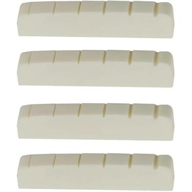 Imagem de 4 peças 43 mm padrão Les Paul SG ES estilo guitarra elétrica porca de osso de fundo plano, bege Buffalo Bone Nut