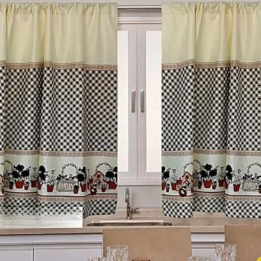 Imagem de Cortinas para Quarto, Cortinas para Sala de Estar Cortinas para Cozinha Cortinas de Vidro Estampadas Tema Natalino DecoraçãO para Casa 200 Cm X 130 cm - Natal(Fazendinha,300X130CM)