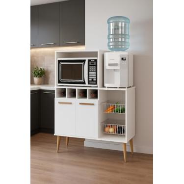 Imagem de Armario Fruteira Moderna Com Suporte Micro-ondas E Adega Nb