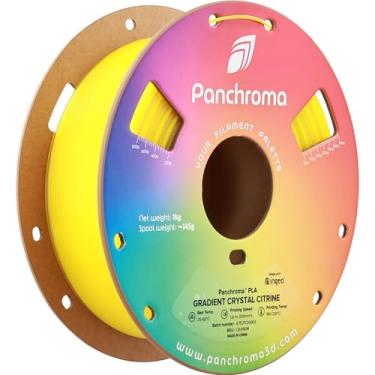 Imagem de Polymaker Panchroma Gradiente PLA Filamento de impressão 3D translúcido amarelo e transparente 1,75 mm, 1 kg, gradiente premium PLA, fácil de imprimir, compatível com AMS, perfeito para abajures