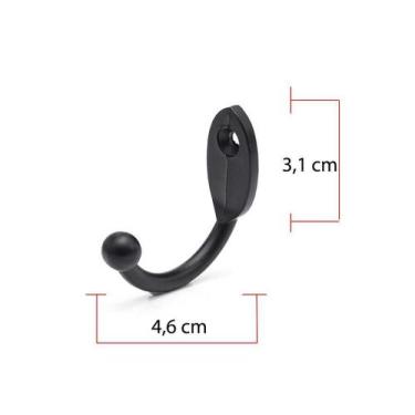 Imagem de Cabide P/Roupa Cabides Gancho Parede Metal Kit 12 Pcs Barato - Telis F