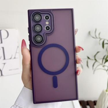 Imagem de Capa protetora fosca transparente, adequada para Samsung S25 Edge S24 S23 S22 Plus Ultra FE A56 A36 A26, roxa escura, para S25 Ultra