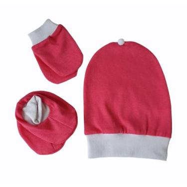 Imagem de Kit de bebê 3 peças malha 100% algodão touca, luva, meia  - Confecções