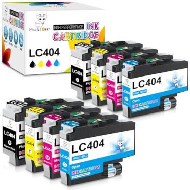Imagem de Miss Deer Pacote com 8 cartuchos de tinta LC404 nova versão compatível com impressora Brother LC404 LC-404, funciona para impressora MFC-J1205W MFC-J1215W MFC-J1205W XL