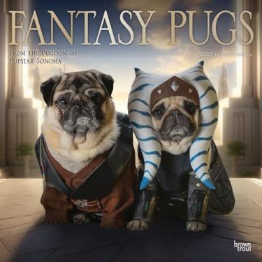 Imagem de BrownTrout, Calendário de parede Fantasy Pugs 2025