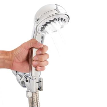 Imagem de SUPPLYGIANT Chuveiro de massagem de 3 funções, 1,8 GPM, chuveiro portátil fácil de limpar, acabamento cromado