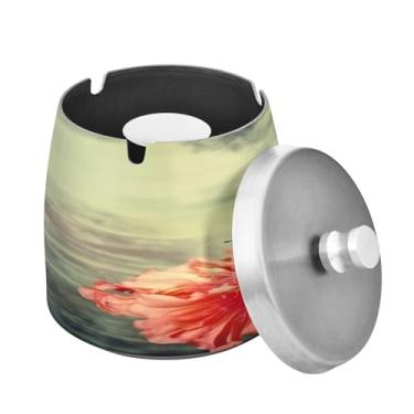 Imagem de Blueangle Cinzeiro de borboleta vintage com tampa para cigarros, à prova de vento/chuva, aço inoxidável, sem fumaça, inodoro, cinzeiro para uso interno ou externo (452)