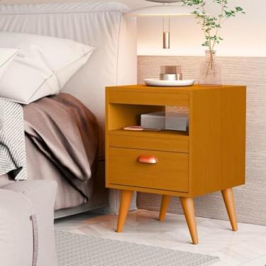 Imagem de Kit 2 Mesa De Cabeceira Para Quarto Com Pés E Gaveta Com Nicho Criado Com 2 Unidades(Ype)