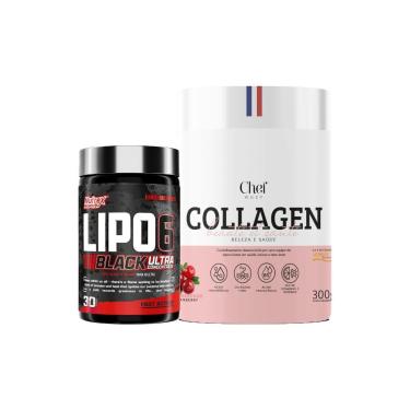 Imagem de Kit Colágeno Verisol® 300g Chef Whey + Thermogênico Lipo6 Black 30 Cáps Nutrex-Unissex