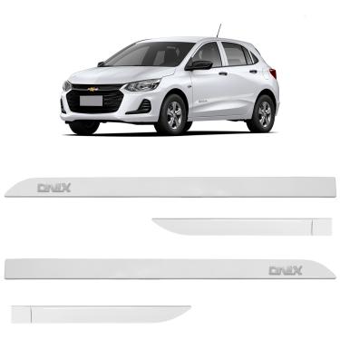 Imagem de Jogo de Friso Lateral Onix 2013 a 2024 Branco Summit Alto Relevo