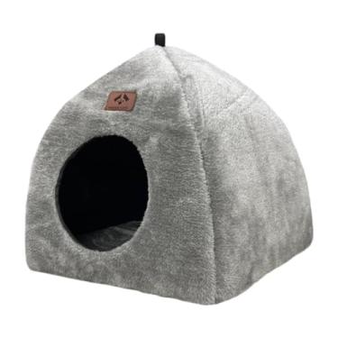 Imagem de Bothyi Cama de caverna para gatos, cama para ambientes internos antiderrapante, base macia de pelúcia, descanso para gatos, casa de caverna, tenda para, M