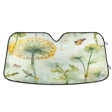 Imagem de SEHANY Para-brisa frontal sombra de sol flores coloridas protetor solar dobrável, bloqueia os raios UV para manter seu veículo fresco. Protetor de viseira solar para carros e caminhões SUV 144,8 x 80