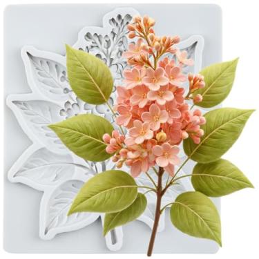 Imagem de MYPRACS Molde de silicone para fondant de folhas de flores para decoração de bolos de açúcar e cupcake topo de pasta de goma argila de polímero