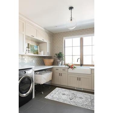 Imagem de Tapete persa moderno envelhecido, terracota, vintage, medalhão, geométrico, grande área, tapetes para sala de estar, quarto, banheiro, cozinha, casa (861GG, 5 x 7 cm)