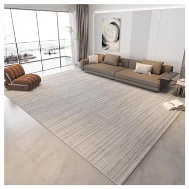 Imagem de SPXMQSS Tapetes de sala de estar, tapetes para quarto, antiderrapante, lavável, tapete que não cai, tapete interno de pelo baixo para quarto, sala de estar, cinza claro